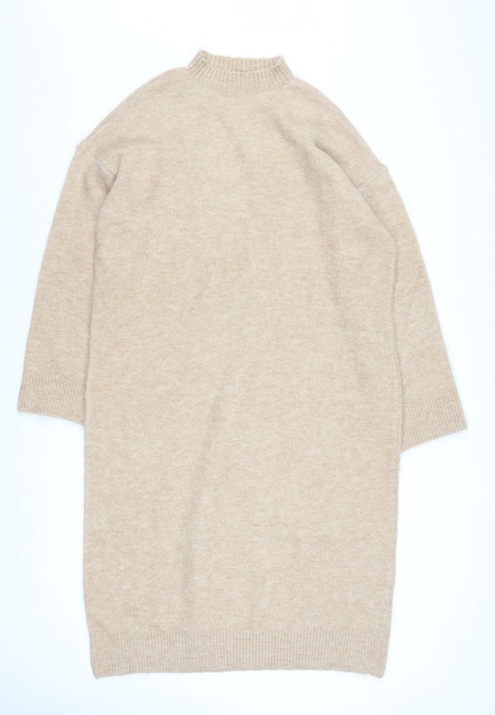 Marks and Spencer Women Beige Medium Knit Jumper Dress