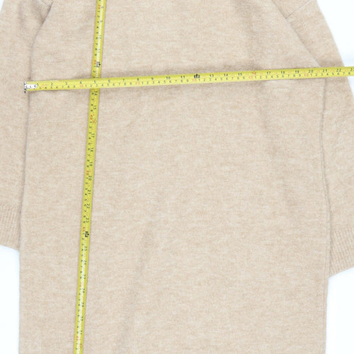 Marks and Spencer Women Beige Medium Knit Jumper Dress