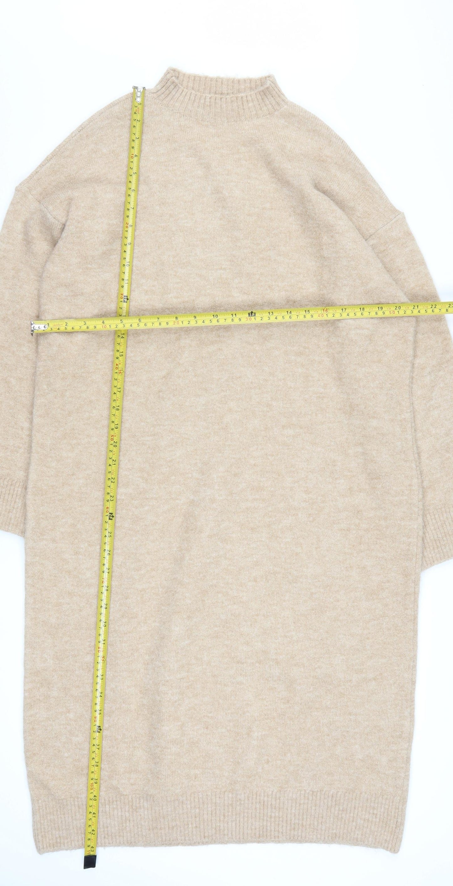 Marks and Spencer Women Beige Medium Knit Jumper Dress