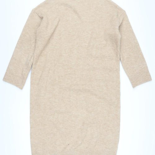 Marks and Spencer Women Beige Medium Knit Jumper Dress