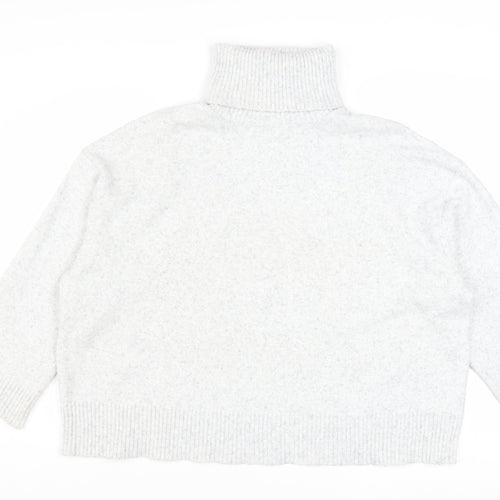 Pull&Bear Women Ivory Roll Neck Knit Pullover Jumper Size S