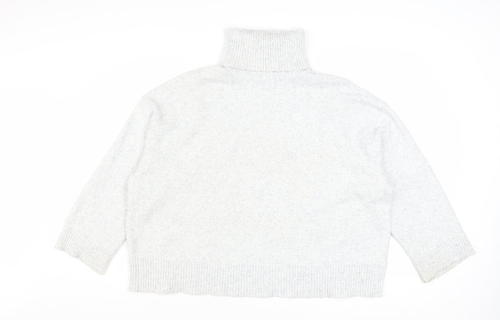 Pull&Bear Women Ivory Roll Neck Knit Pullover Jumper Size S