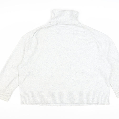 Pull&Bear Women Ivory Roll Neck Knit Pullover Jumper Size S