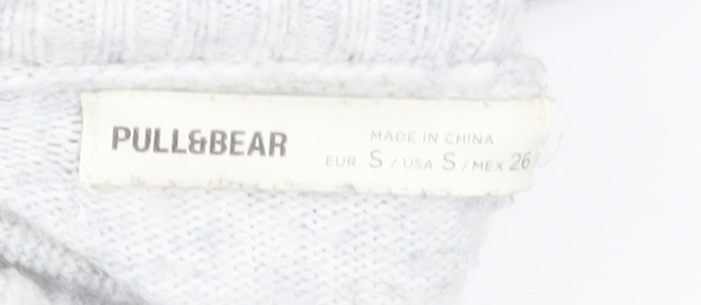 Pull&Bear Women Ivory Roll Neck Knit Pullover Jumper Size S