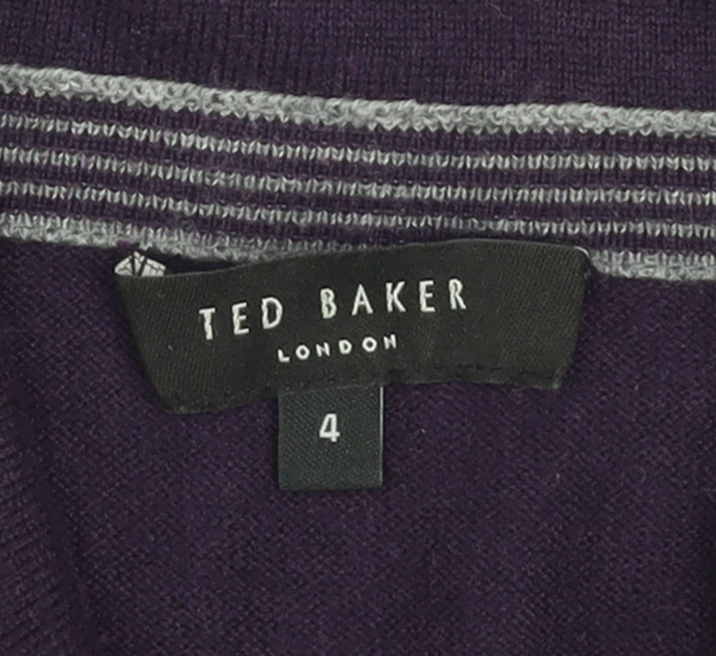 Ted Baker Men’s Purple Wool Blend V-Neck Jumper Size L