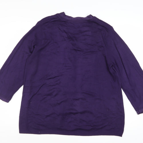 Marks and Spencer Per Una Women's Purple Size 18 Embellished Cardigan