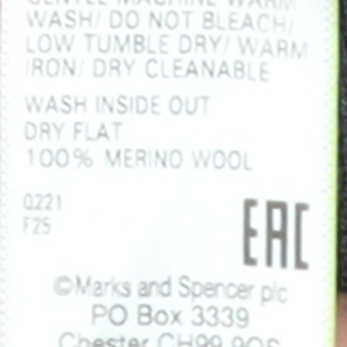 Marks and Spencer Men’s Grey Merino Wool 1/4 Zip Jumper L