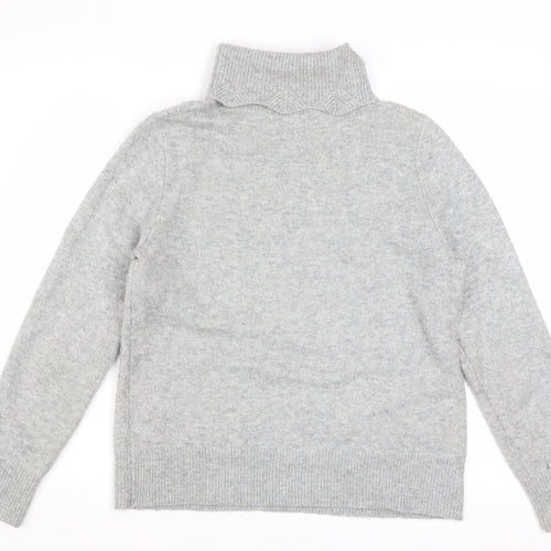 Mistral Womens Grey Cable Knit Roll Neck Jumper Size 12