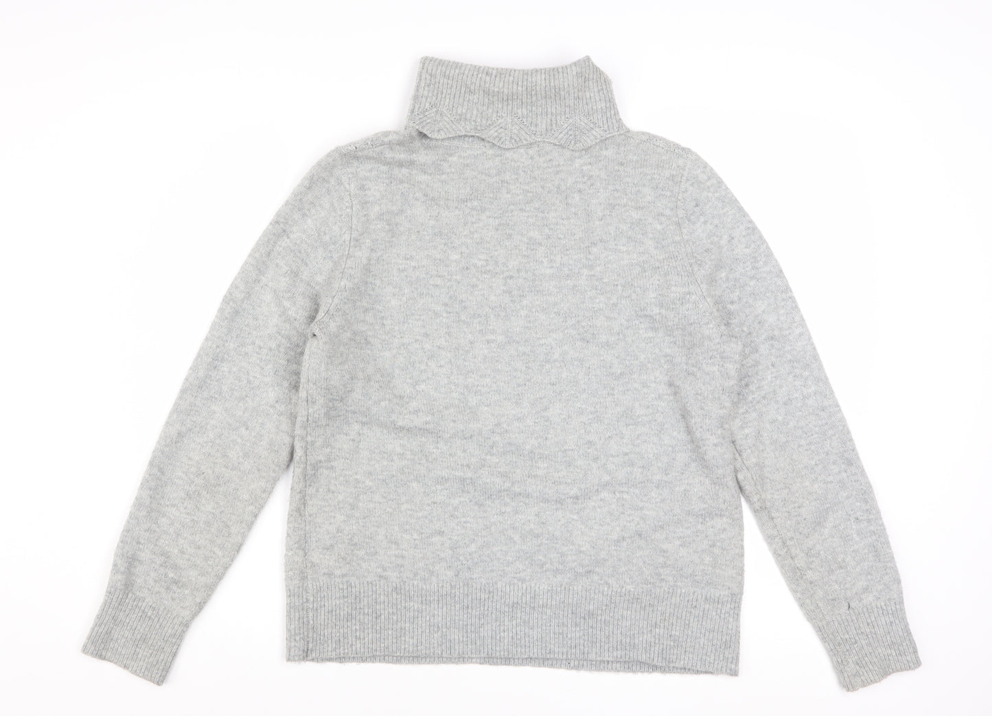 Mistral Womens Grey Cable Knit Roll Neck Jumper Size 12