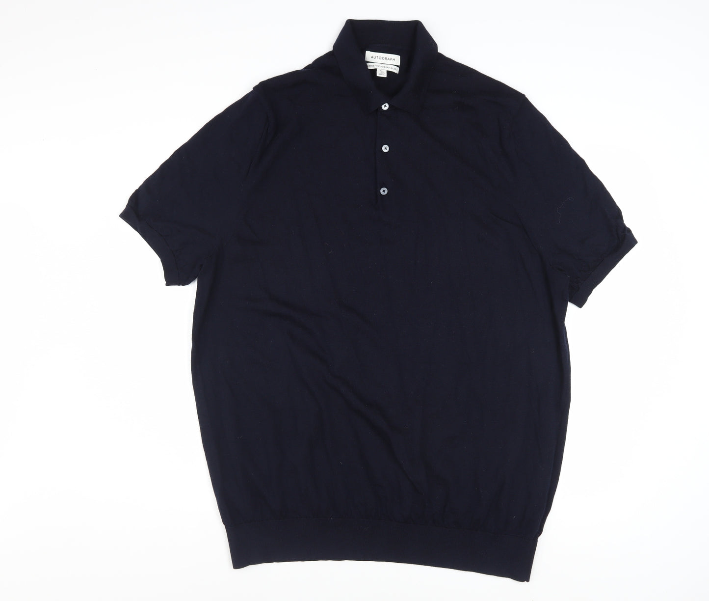 Marks and Spencer Autograph Men's Black 3XL Merino Wool Polo Shirt