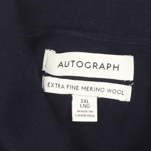 Marks and Spencer Autograph Men's Black 3XL Merino Wool Polo Shirt
