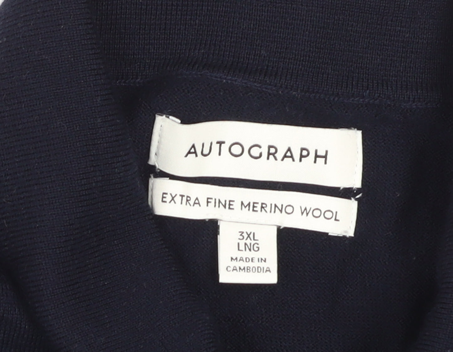 Marks and Spencer Autograph Men's Black 3XL Merino Wool Polo Shirt
