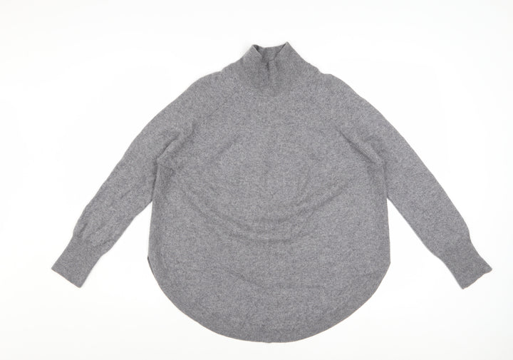 Marks and Spencer Womens Grey Cashmere High Neck Jumper M