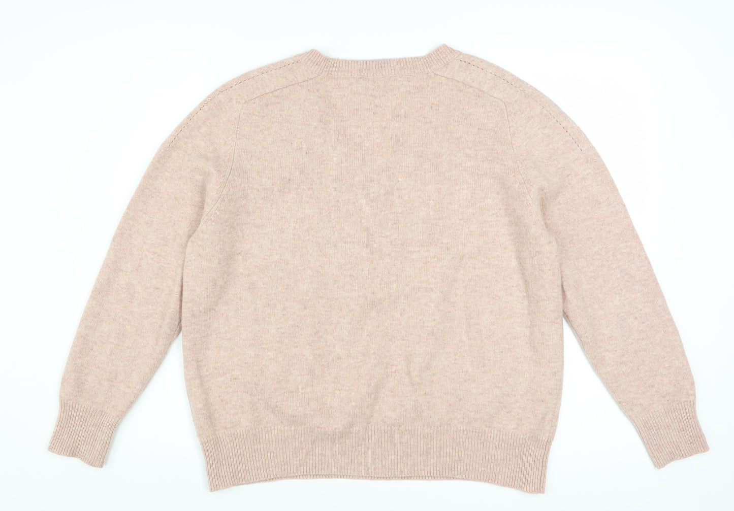 Pablo Women Beige V-Neck Wool Jumper Size S Classic Style
