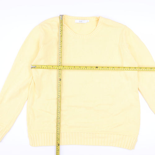 Isle Women's Yellow Cotton Crew Neck Jumper Size 14-16
