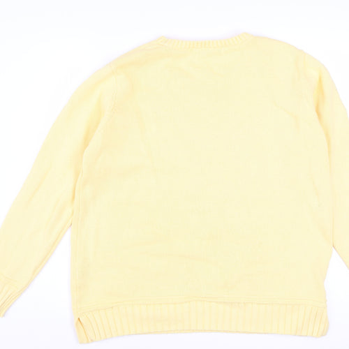 Isle Women's Yellow Cotton Crew Neck Jumper Size 14-16