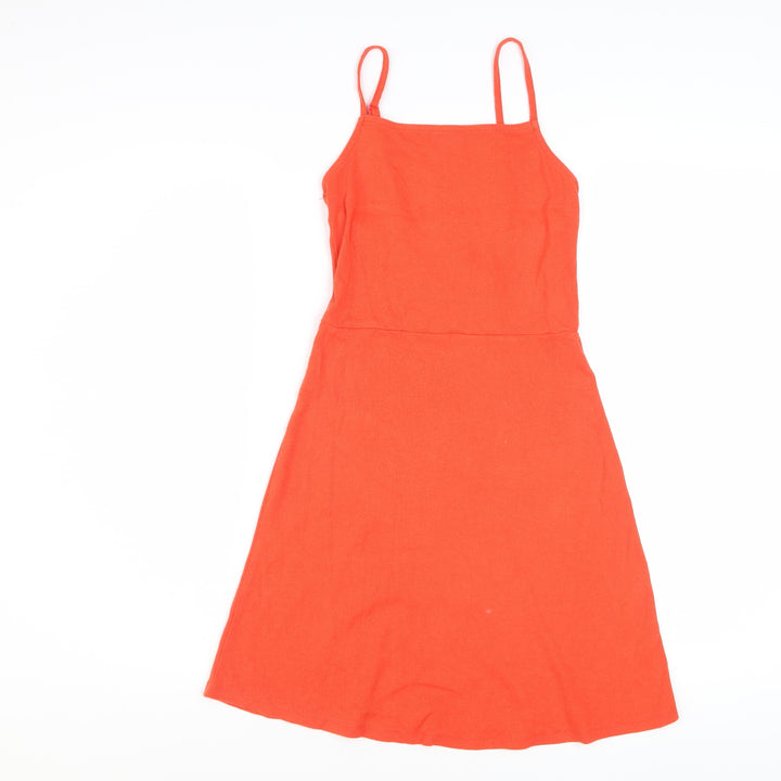 ASOS Women Orange Size 8 Slip Dress Sleeveless Stretch Modal Cotton
