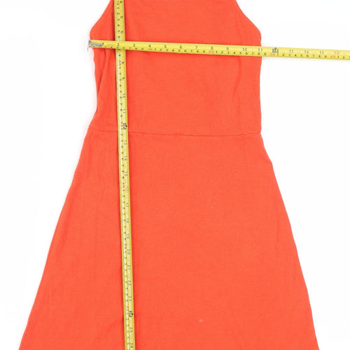 ASOS Women Orange Size 8 Slip Dress Sleeveless Stretch Modal Cotton
