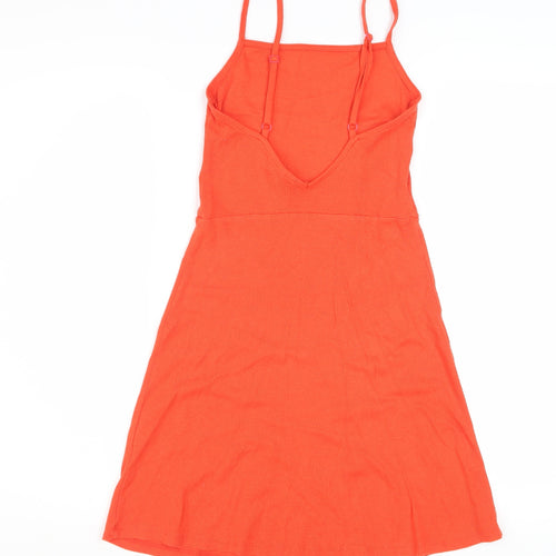 ASOS Women Orange Size 8 Slip Dress Sleeveless Stretch Modal Cotton
