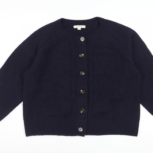 Laura Ashley Women's Blue Knit Button Cardigan L