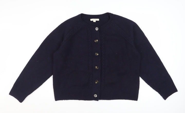 Laura Ashley Women's Blue Knit Button Cardigan L
