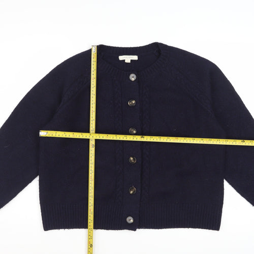 Laura Ashley Women's Blue Knit Button Cardigan L