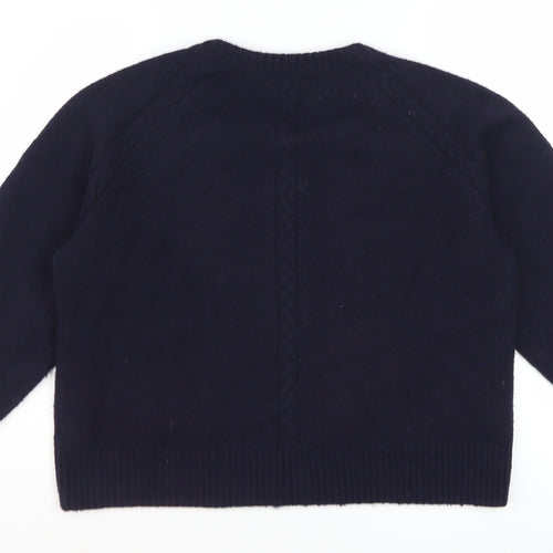 Laura Ashley Women's Blue Knit Button Cardigan L