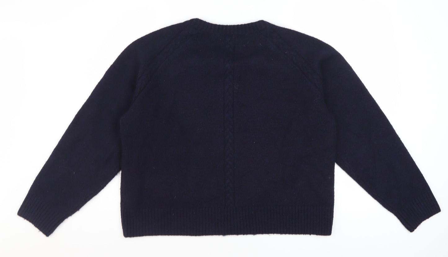 Laura Ashley Women's Blue Knit Button Cardigan L