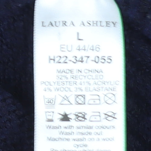 Laura Ashley Women's Blue Knit Button Cardigan L
