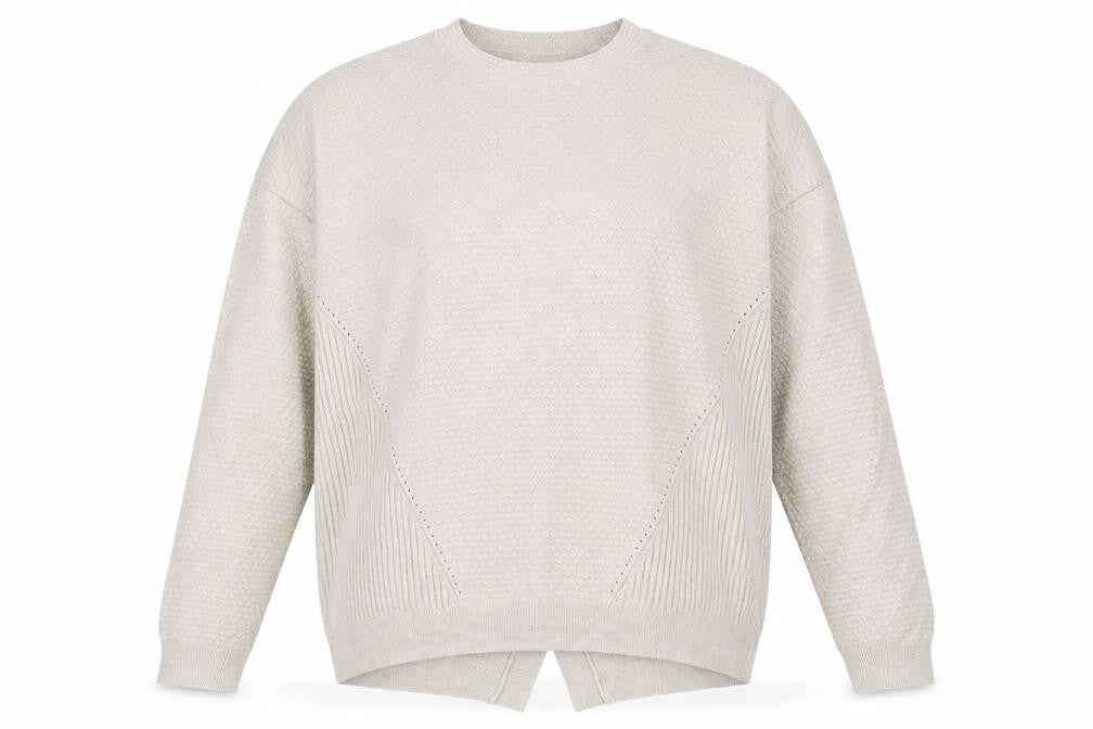 Warehouse Women Beige Wool Blend Crew Neck Long Sleeve Jumper Size 14