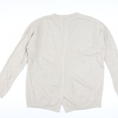Warehouse Women Beige Wool Blend Crew Neck Long Sleeve Jumper Size 14