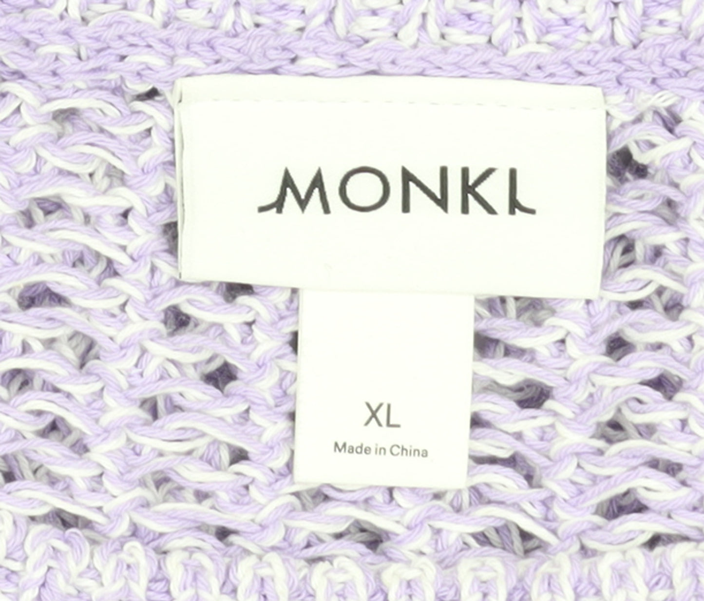 Monki Women Purple Open-Knit Pullover Jumper XL Casual Lightweight