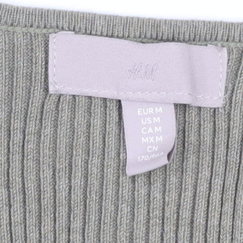 H&M Women Grey Long Sleeve Bodycon Midi Dress Size 12