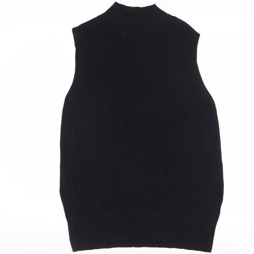 Marks and Spencer Women’s Black High Neck Sleeveless Knit Tank Top Size 14
