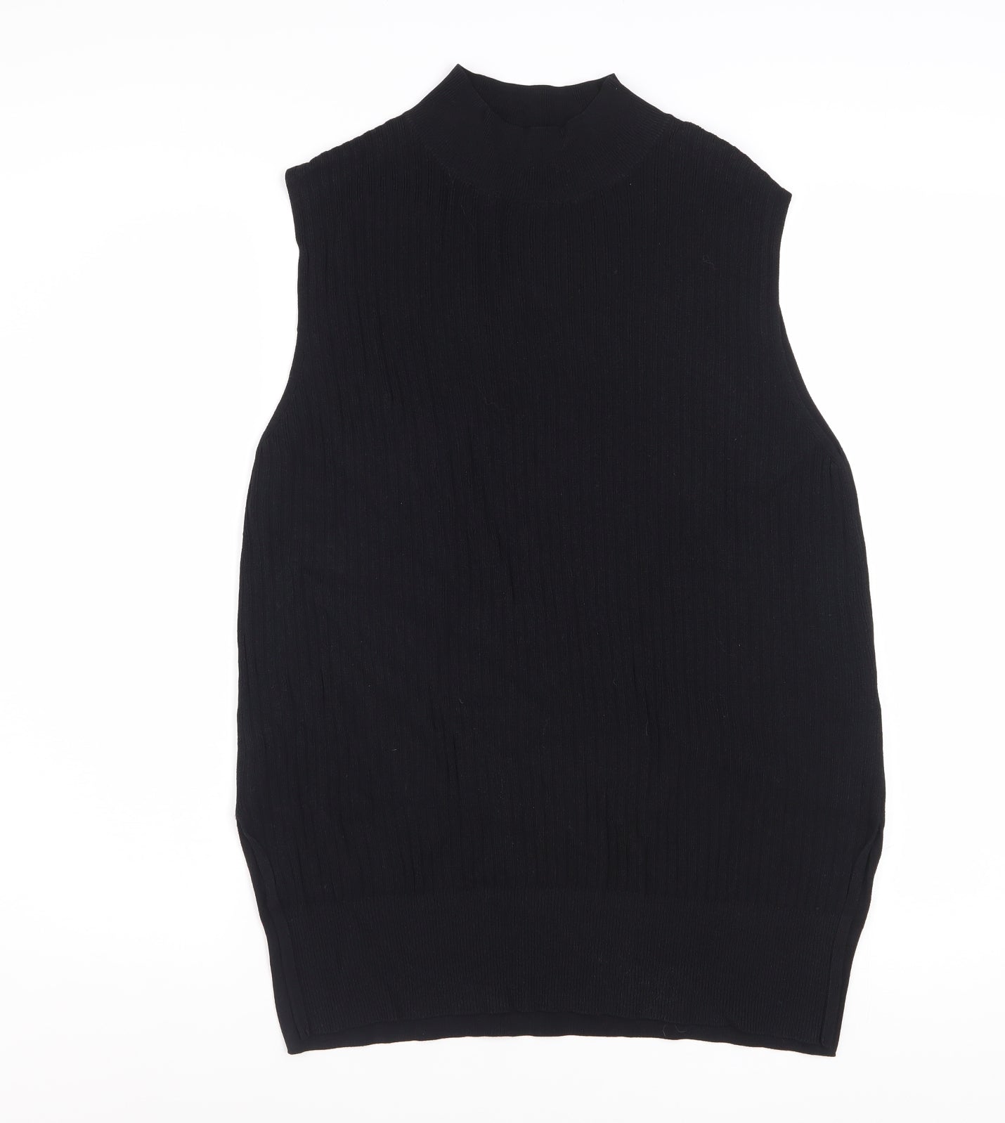 Marks and Spencer Women’s Black High Neck Sleeveless Knit Tank Top Size 14