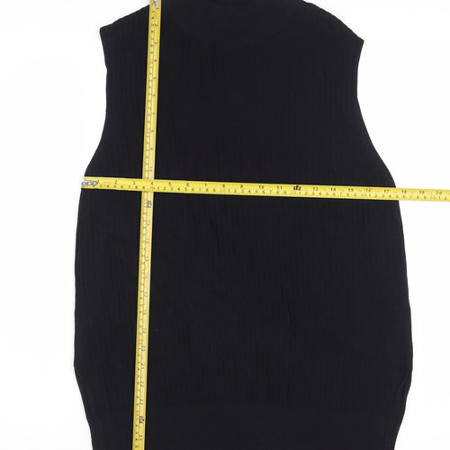 Marks and Spencer Women’s Black High Neck Sleeveless Knit Tank Top Size 14
