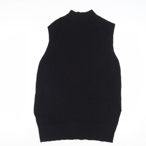 Marks and Spencer Women’s Black High Neck Sleeveless Knit Tank Top Size 14