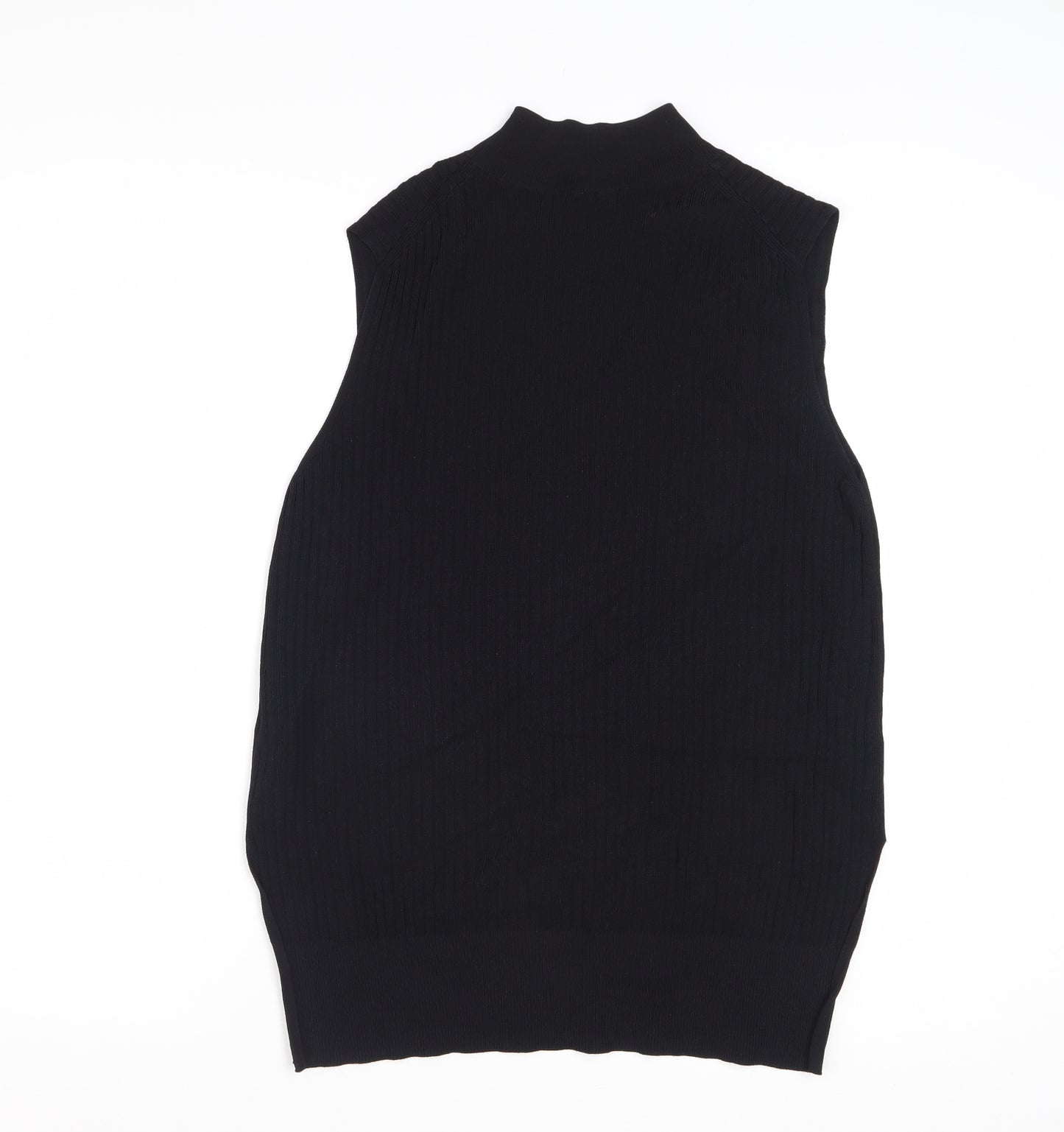 Marks and Spencer Women’s Black High Neck Sleeveless Knit Tank Top Size 14