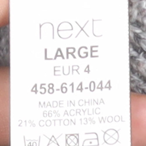 Next Mens Grey Half Zip High Neck Jumper Size L Acrylic Wool Blend