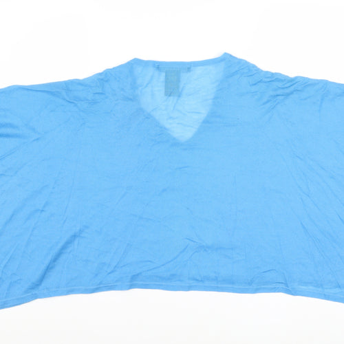 Ralph Lauren Women's Blue 100% Cashmere V-Neck Relaxed Jumper XS