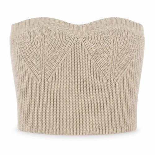& Other Stories Women Beige Knit Strapless Camisole Top Size 12