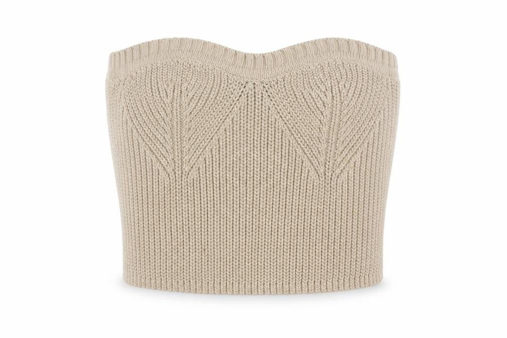 & Other Stories Women Beige Knit Strapless Camisole Top Size 12