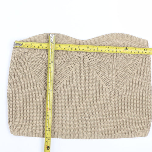 & Other Stories Women Beige Knit Strapless Camisole Top Size 12