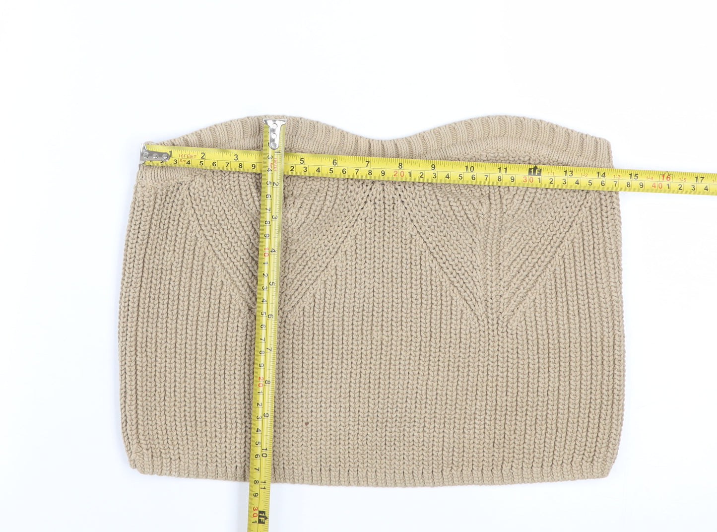 & Other Stories Women Beige Knit Strapless Camisole Top Size 12