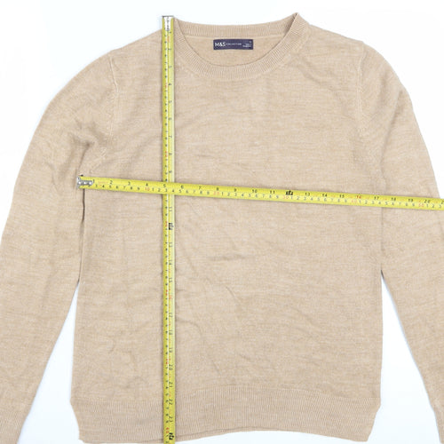 Marks and Spencer Women’s Beige Wool Cashmere Crew Neck Jumper Size 12