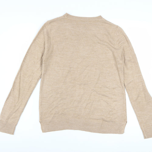 Marks and Spencer Women’s Beige Wool Cashmere Crew Neck Jumper Size 12