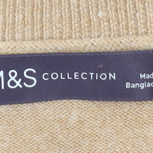 Marks and Spencer Women’s Beige Wool Cashmere Crew Neck Jumper Size 12