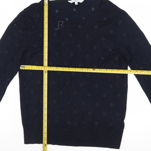 Jasper Conran Women’s Navy Blue Polka Dot Knit Jumper Size 14