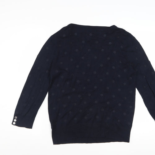 Jasper Conran Women’s Navy Blue Polka Dot Knit Jumper Size 14