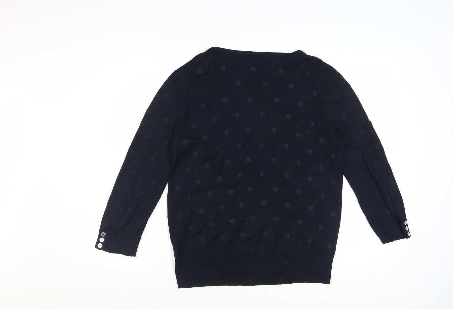 Jasper Conran Women’s Navy Blue Polka Dot Knit Jumper Size 14